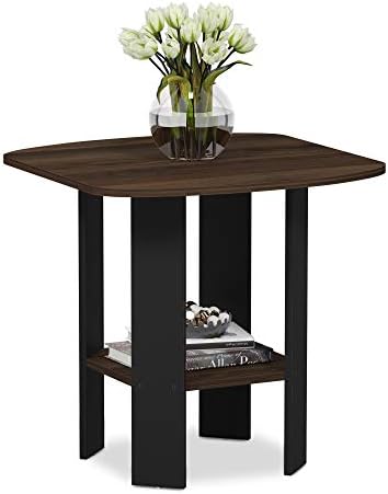 Furinno SIMPLE DESIGN Side Table, 2-Tier Modern End Table with Soft Edges, Open Shelves Night Stand, Bedside Table, for Living Room, Bedroom, Columbia Walnut by Furinno-FitsYourSpaceFitsYourBudget
