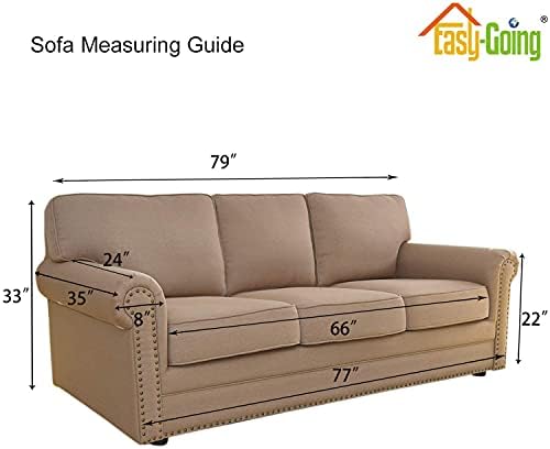Easy-Going Stretch Couch Covers for Sofa Washable Large Dark Gray - Image 5