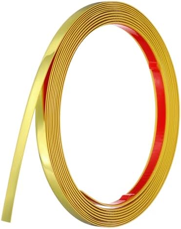 uxcell Gold Peel and Stick Molding Trim, 0.4 Inch x 9.8 ft Self-Adhesive Mirror Tape, Flexible PVC Border Strip for Wall Decoration Tile Edge Ceiling Floor Frame Furniture Decoration by uxcell
