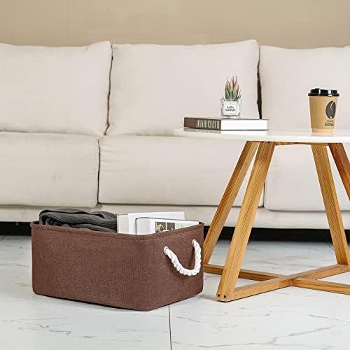 WarmHome Fabric Storage Bin Shelf Basket for Home, Closet(Brown-3 Pack, 13.8L9.8W6.7H) - Image 3