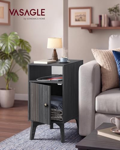 VASAGLE End Table with Charging Station, Narrow Side Table, Nightstand - Image 3