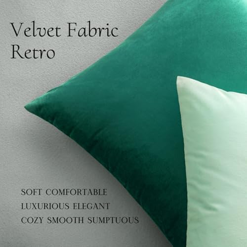 MIULEE Velvet Throw Pillow Covers 20x20 Inch Pack of 2 Green - Image 6