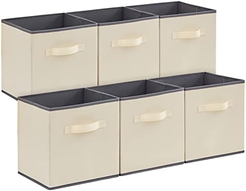 Lifewit Storage Cubes, 11 Inch Organizer Bins, 18L Beige, 6 Packs by Lifewit