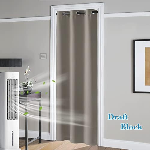 RYB HOME Temporary Doorway Curtains Blackout Privacy Room Divider Curtains - Image 3
