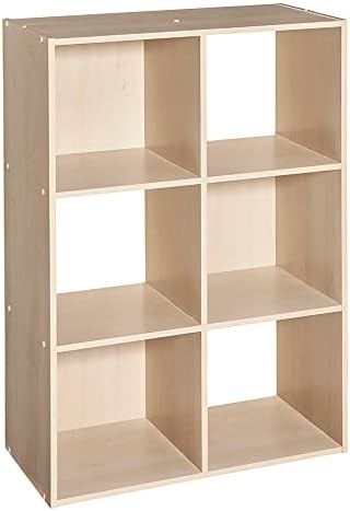 ClosetMaid Cubeicals 6 Cube Storage Shelf Organizer Bookshelf, Stackable, Vertical or Horizontal, Easy Assembly, Wood, Birch Finish by Unknown