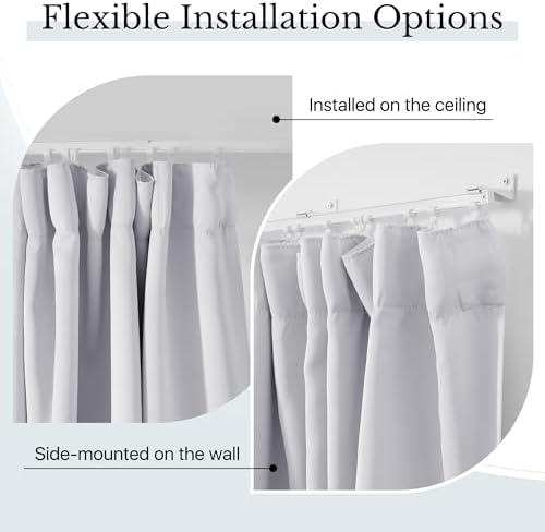 RYB HOME Extra Wide Room Divider Curtain with Flexible Track for Bedroom - Image 3
