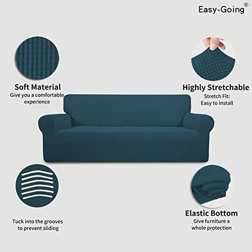 Easy-Going Stretch Oversized Sofa Couch Slipcover Washable Deep Teal - Image 3