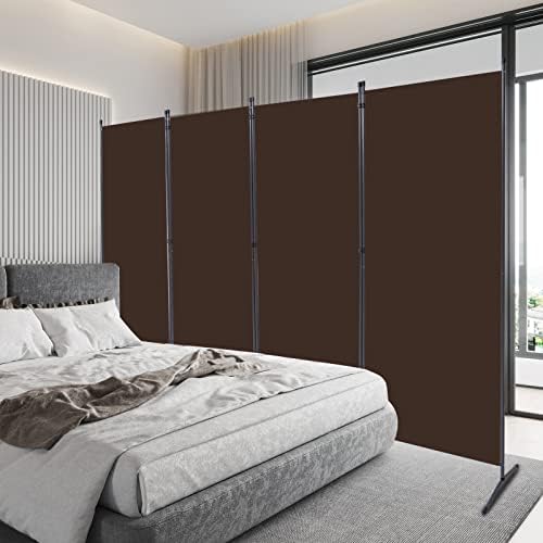 4 Panel Folding Room Divider, Sturdy Frame Freestanding Wall Divider by YASRKML