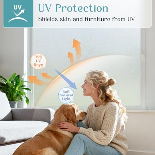 Haton Frosted Window Privacy Film with Tools, Static Cling for Glass, Pure - Image 6