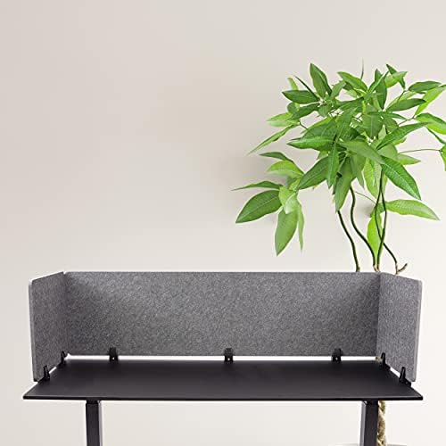 ReFocus™ Raw Clamp-On Acoustic Desk Divider – Reduce Noise and Visual Distractions with This Lightweight Desk Mounted Privacy Panel (Castle Gray, 59" x 16", 23.6" x 16", & 23.6" x 16") - Image 3
