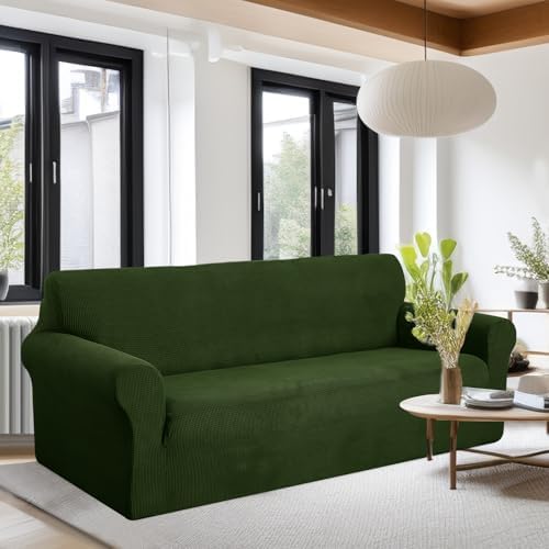 U-NICE HOME Oversized Stretch Couch Cover Slipcover, Bronze Green - Image 2