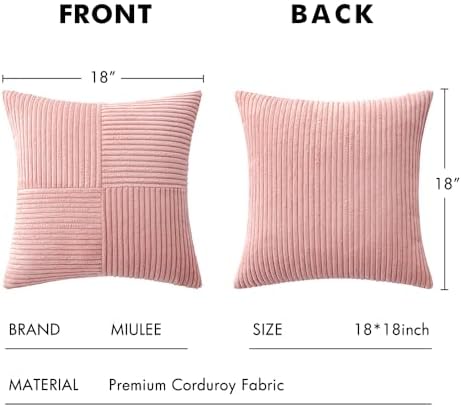 MIULEE Blush Pink Decorative Throw Pillow Covers for Couch 18x18 Inch - Image 6