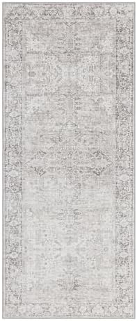 ReaLife Rugs Machine Washable Area Rug Runner - Living Room Bedroom Bathroom Kitchen Entryway Office - Padded Low Pile Stain Resistant Premium - Boho Farmhouse Vintage - Lyle - Beige Ivory 2'6" x 10' - Image 3