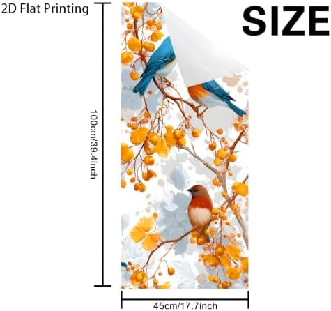 Birds Privacy Window Film, Decorative Window Privacy Film, Removable Static Cling Window Film for Kitchen Bathroom Renters 17.5 x 39.4 Inch - Image 6
