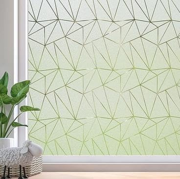 Coavas Frosted Glass Window Privacy Film, Geometric Pattern, 35.4" x 78.7" by Coavas