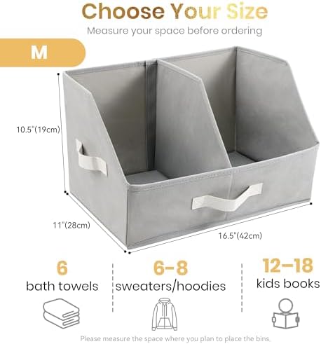 Closet Organizers Storage, Medium Collapsible Bin 3pc, Light Gray - Image 2