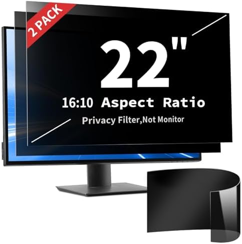 2 Pack 22 Inch Privacy Screen Filter for 16:10 Curved and Flat by DEJIMAX