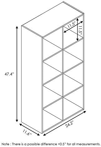 Furinno Pelli Cubic Storage Cabinet, 4x2, Espresso - Image 3