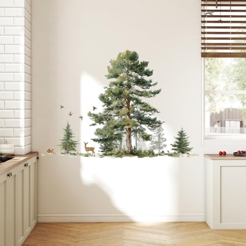 ANNA QUEEN Woodland Tree Wall Decals with Deer | Peel and Stick Forest Wall Stickers – Removable Nature Vinyl Wall Art for Nursery, Kids Room, Bedroom & Cabin Décor - Image 4