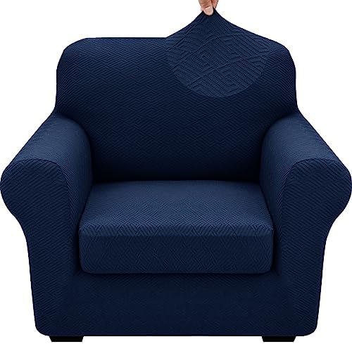 XINEAGE 2-Piece Stretch Armchair Sofa Cover, Washable Couch Covers for Dog by XINEAGE