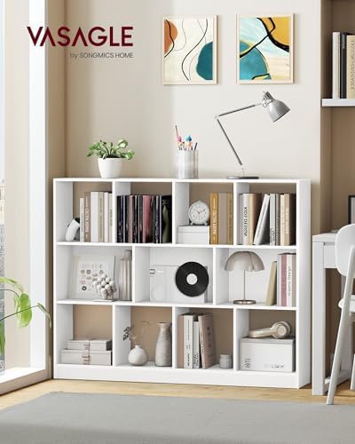 VASAGLE Bookshelf, 12 Cubes Storage Organizer, 49.6 x 9.4 x 39.4 Inches - Image 2