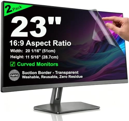 2 Pack Nano Suction Border Privacy Screen for 23 Inch Computer Monitor by Ruord