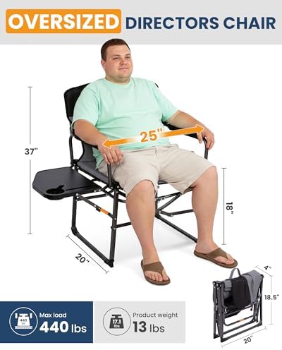 KingCamp 2 Pack Oversized Camping Directors Chairs, Heavy Duty 440lbs - Image 3