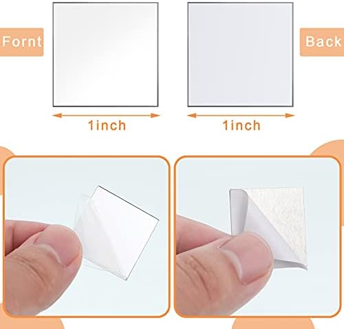 Jetec 50 Pcs Mini Size Square Mirror Adhesive, 1 x 1 Inch - Image 2