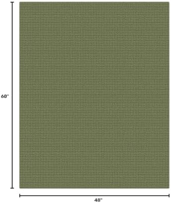 KOZYFLY Washable 4x5 Entry Woven Area Rug, Braided Throw Rugs for Entryway, Non Slip Door Mat Indoor Entrance, Flatweave Carpet for Foyer, Bedroom, Dining, Office, Olive Green/Earthy Green - Image 2