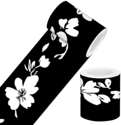 IVN Wallpaper Border Peel and Stick Wall White Cherry Blossom 4x196 Inch by IVN