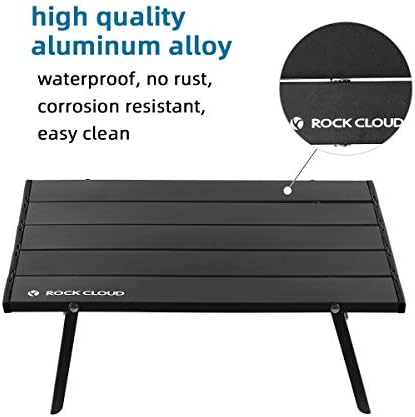 ROCK CLOUD Folding Beach Table Aluminum Portable Camping Table Ultralight, Black - Image 6