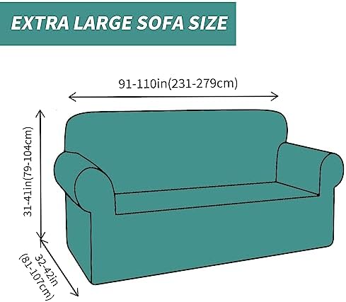 YEMYHOM Couch Cover Latest Jacquard Design High Stretch Extra Large Sofa Covers Pet Dog Cat Proof Oversized Slipcover Non Slip Magic Elastic Furniture Protector (X-Large, Leaf Patten Black) - Image 6