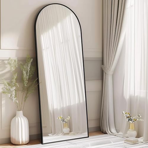 70''x26'' Full Length Mirror, Large Arched Floor Mirror with Stand, Oversized Wall Mirror, Full Body Mirrors Standing Leaning for Living Room, Bedroom (Black) - Image 2