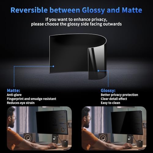 2 Pack 24 Inch Privacy Screen Filter for 16:10 Curved and Flat - Image 4