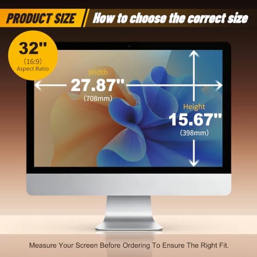 32 Inch Computer Monitor Privacy Screen, Blue Light Filter - Image 5