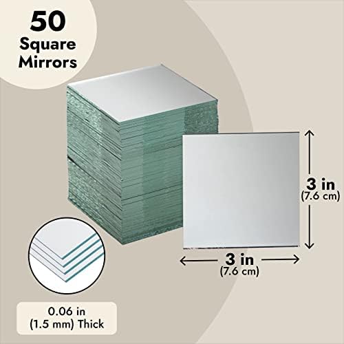 Bright Creations Mirror Art Tiles - 3 in, Silver, 100 Pack - Adhesive Mirror Mosaic Tiles for DIY Crafts & Stick-On Wall Decor - Image 5