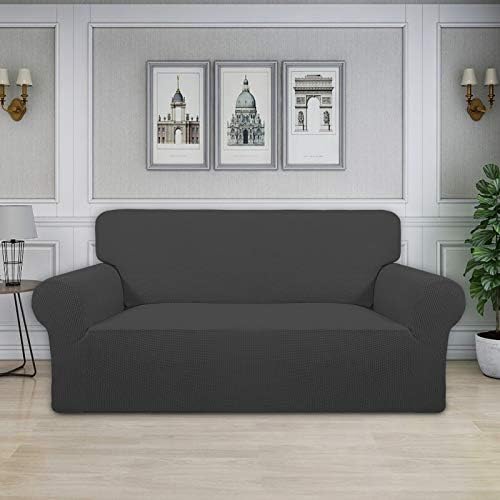 Easy-Going Stretch Oversized Loveseat Couch Covers Washable Dark Gray - Image 2