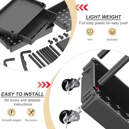 Goovilla 4 Tier Rolling Utility Cart Organizer with Removable Drawer, Black - Image 3