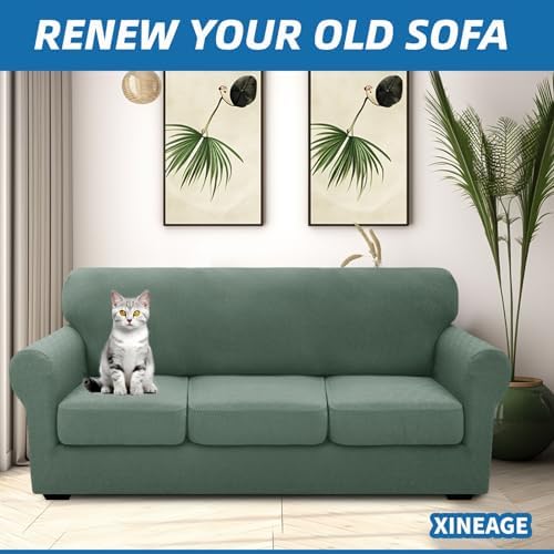 XINEAGE 4-Piece Stretch Sofa Cover, Washable Couch Covers for Dog - Image 4
