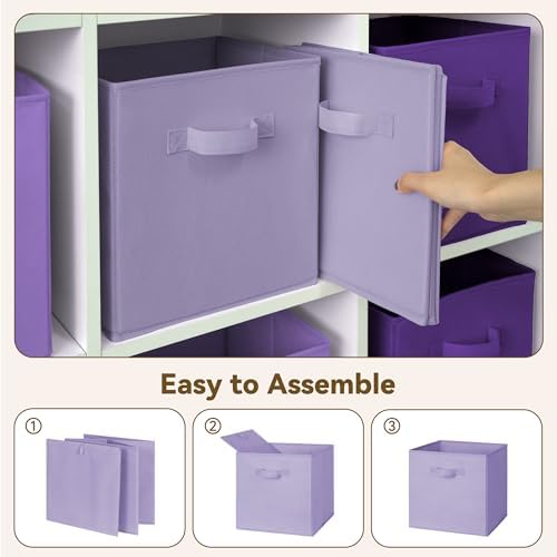 GRANNY SAYS 11x11 Cube Storage, 8-Pack Fabric Storage Bins, Purple Gradient - Image 4