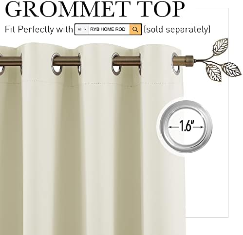 RYB HOME Blackout Curtains Room Dividers for Living Room Bedroom Patio Door - Image 2