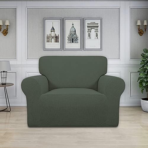 Easy-Going Stretch Oversized Chair Slipcover with Arm Washable Olive Green - Image 2