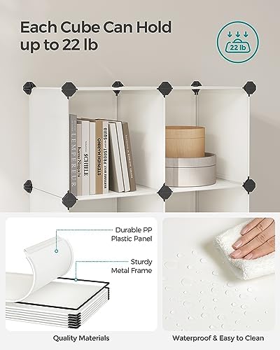 SONGMICS 16 Cube Storage Organizer，Plastic stackable cube shelf - Image 4