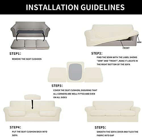 Easy-Going 4 Pieces Oversized Stretch Couch Cover for Dogs Washable - Image 6