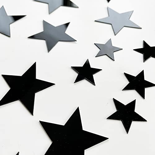 40Pcs Black Stars Acrylic Mirror Wall Stickers with Adhesive Art Decal Satin Paper Baby Kids Bedroom Home DIY Decor Removable Stickers (Black Stars) - Image 4