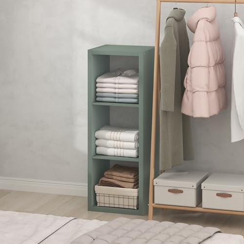 Furinno Cubic Extra Thick 3-Cube Closet Organizers and Storage, Sage Green by Furinno-FitsYourSpaceFitsYourBudget