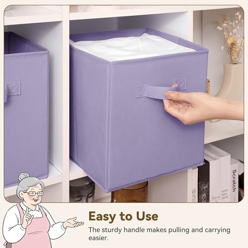 GRANNY SAYS 11 Inch Cube Storage Bins, Lavender Purple, 8-Pack - Image 5