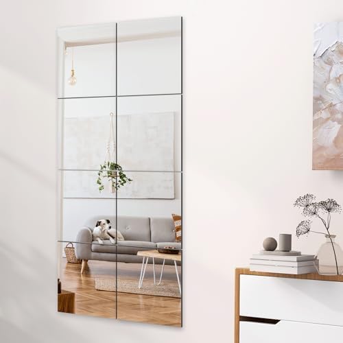 TRAHOME Home Gym Mirror Tiles for Wall, 14"x12"x4PCS Full Length Mirror - Image 3