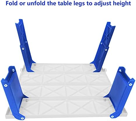 Modern-Depo 15.9"x14.2"x9.6" Large Portable Folding Beach Table for Sand Foldable Height Adjustable Side Table Desk for Camping Picnic BBQ with Carry Bag, Blue - Image 5