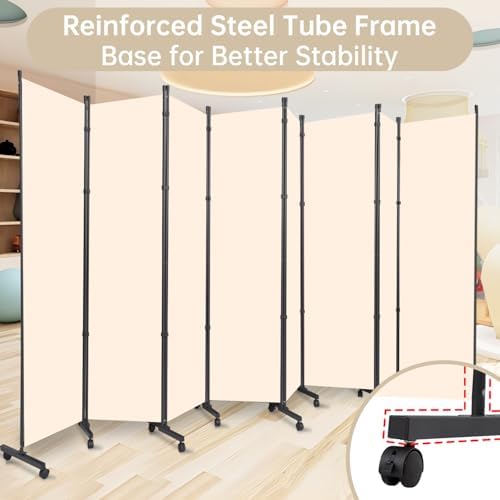Room Divider Large 8 Panel Privacy Screen,Portable Room Partition on Wheels - Image 4